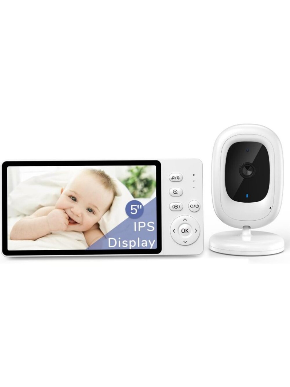 1080P Video Baby Monitor with 5" IPS Display & VOX - No WiFi Needed, Secure